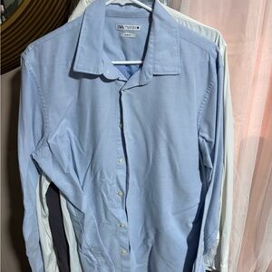 Zara Men's Sky Blue Casual Shirt